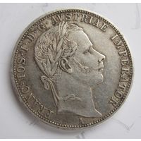 Австрия 1 флорин 1860 серебро  .30-364