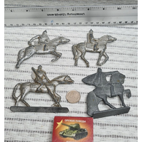 Лот 4 старинных оловянных Солдатики Всадники Богатыри Рыцарь СССР