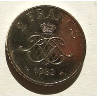 Монако 2 франка, 1982 5-5-8