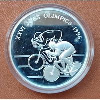 Серебро 0,925! Андорра 10 динеров, 1994 XXVI летние Олимпийские Игры, Атланта 1996 - Велоспорт
