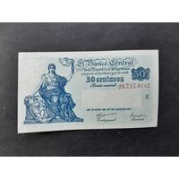 50 сентаво 1948-1950 года. Аргентина. аUNC