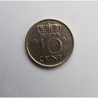 Нидерланды 10 центов 1969 г