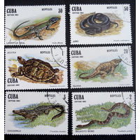Куба 1982 г.Рептилии. Фауна, полная серия из 6 марок