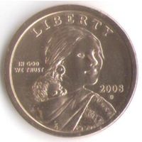 1 доллар США 2008 год Сакагавея Парящий орел двор D _состояние aUNC/UNC