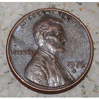 США 1 цент, 1976 Lincoln Cent Отметка монетного двора: "D" - Денвер (4-10-57)