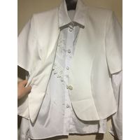 Блуза нарядная и белый жакет с коротким рукавом 46-48-50 По 8,5 руб Комплект 15 руб . Замеры на фото. Уточняйте наличие до выкупа лота!!!