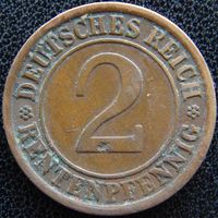 YS: Германия, 2 рентенпфеннига 1924J, KM# 31 (2)
