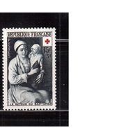 Франция-1953(Мих.985) , * (след от накл.) , Красный Крест, Живопись