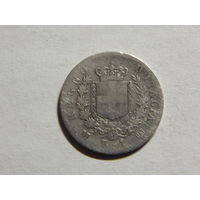 Италия 1 лира 1863г