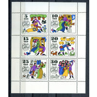 ГДР - 1969г. - Сказки. Йоринда и Йорингель - полная серия, MNH с отпечатком на клее [Mi 1450-1455] - 1 малый лист