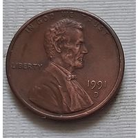 1 цент 1991 г. США