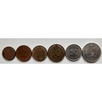 Набор монет ФРГ. Пфенниги 1,2,5,10,50. 1 марка.