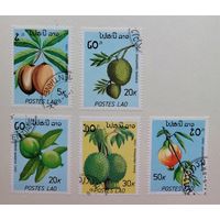 Лаос /1989/ Флора - фрукты - ягоды / 5 марок из серии