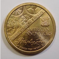 США 1 доллар 2018 Американские инновации Первый патент Двор D и Р 1-я монета в серии.]