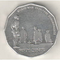 Австралия 50 цент 2005 60 лет со дня окончания Второй Мировой войны
