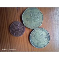 Танзания 50 шилингов 1996, Кения 1 шиллинг 1997, ЮАР 10 центов 2012  -95