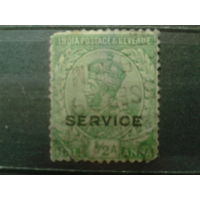 Британская Индия 1912 Король Георг 5 Надпечатка 1/2 анны