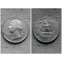 США  25 центов 1990 D
