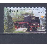 [2004] Польша 2002. Железная дорога.Паровоз. Гашеная марка.