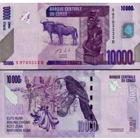Конго 10000 франков 2022 год UNC