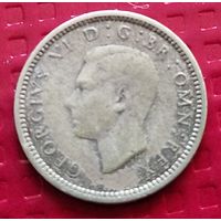 Великобритания 3 пенса 1938 г, серебро.