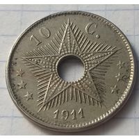 Бельгийское Конго 10 сантимов, 1911    ( 11-3-2 )