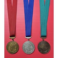 Медаль спортивная-три медали Республика Беларусь Погоня 1992-1995 г.