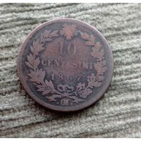 Werty71 Италия 10 чентезимо 1867