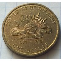 Австралия 1 доллар, 2001 100 лет армии     С       ( 3-3-5 )