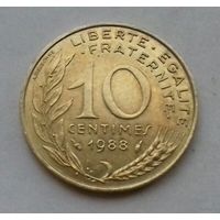 10 сантим, Франция 1988 г.