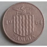 Замбия 6 пенсов, 1964 (12-5-2(в))