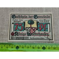 Германия-нотгельд     75 пфенингов  Ausgegeben   1921