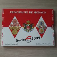 Монако 2009 г. Официальный набор монет евро от 1 цента до 2 евро (8 монет; 3,88 евро)