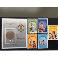 Куба 1975 год. VII Панамериканские игры (серия из 5 марок + блок)