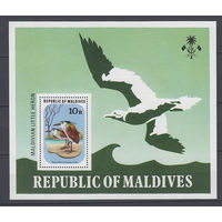Фауна. Птицы. Мальдивы. 1977. 1 блок. Michel N бл46 (45,0 е).