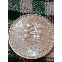 Французская западная Африка 5000 франков 1982 серебро