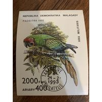 Мадагаскар 1993. Птицы. Попугай. Ара. Блок