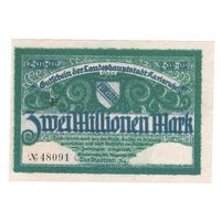 Германия Карлсруэ 2 000 000 марок 1923 года. Состояние XF+/aUNC!