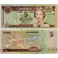 Фиджи. 5 долларов (образца 2002 года, P105b, UNC)