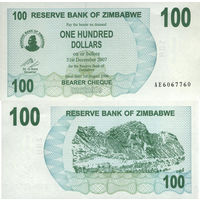 Зимбабве 100 Долларов 2006 UNC П1-319