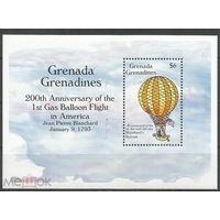Гренада Гренадины 1993 г. История авиации  воздушный шар. MNH