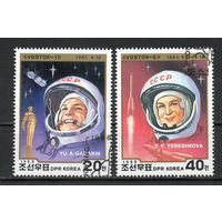 Космонавты Ю. Гагарин и В. Терешкова КНДР 1988 год серия из 2-х марок