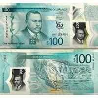Ямайка 100 долларов 2022 год  UNC   (полимер)  НОВИНКА