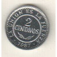 Боливия 2 сентаво 1987