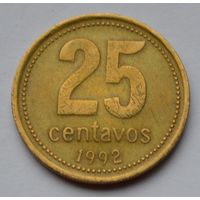 Аргентина, 25 сентаво 1992 г.