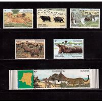Заир(Конго)-1982,(Мих.770-785) ** , Фауна, Львы Леопарды, Слоны(1)