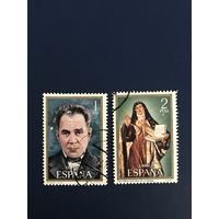 Испания 1970 год Известные люди Искусство Певец Религия Амадео Вивес Святая Тереза Серия 2 марки Mi:1921,1922 Гашеные