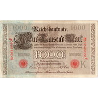 Германия, 1000 марок (печать красная), 1910 г.