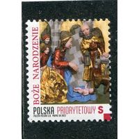2022 Польша религиозная живопись праздники Рождество и Новый год 1х-марка**