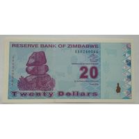 Зимбабве 20 долларов 2009 г.